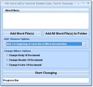 MS Word Add or Remove (Delete) Data, Text & Charac screenshot